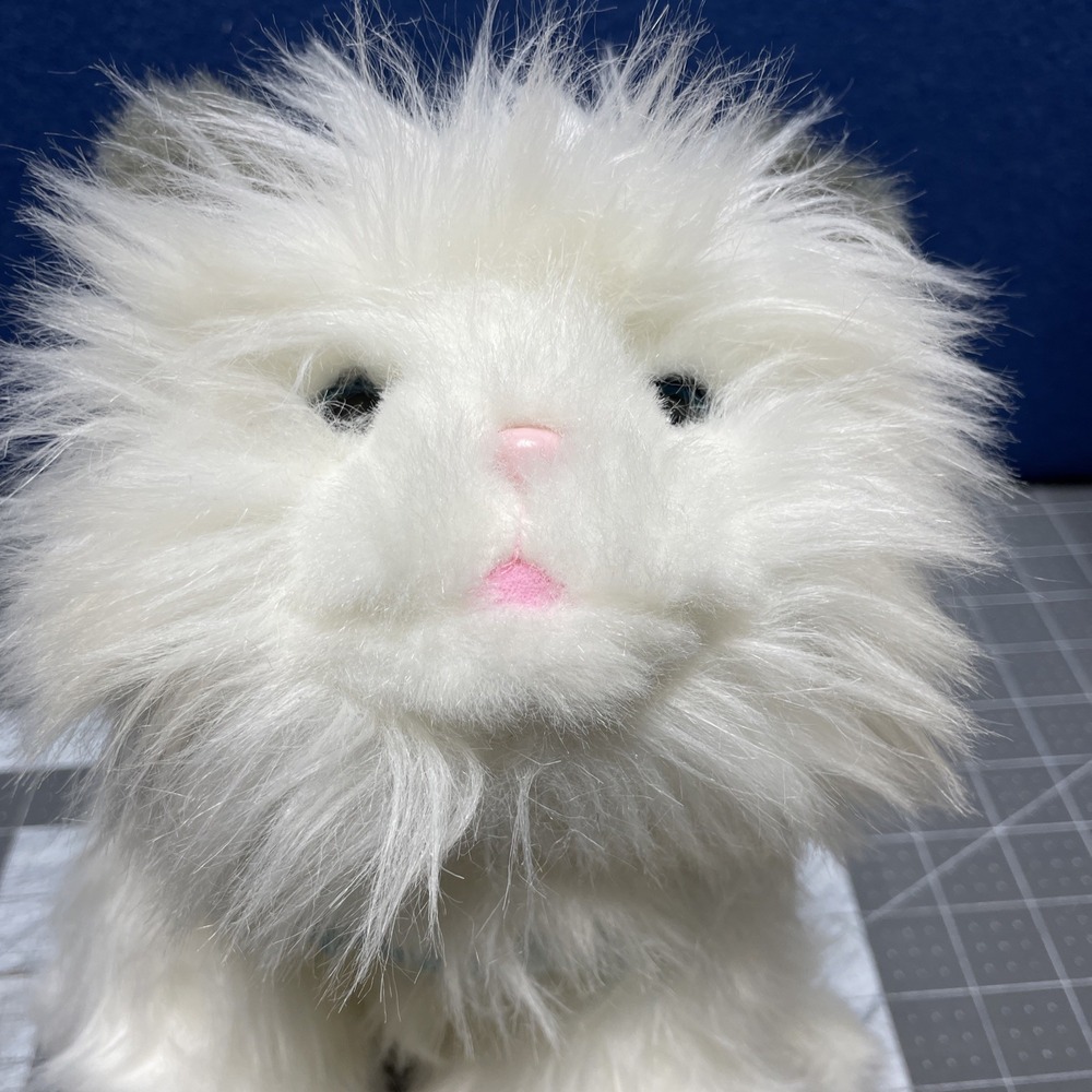 Little Live Pets Cuddles White Kitten Gray‎ Ears Interactive Moves Meows TESTED